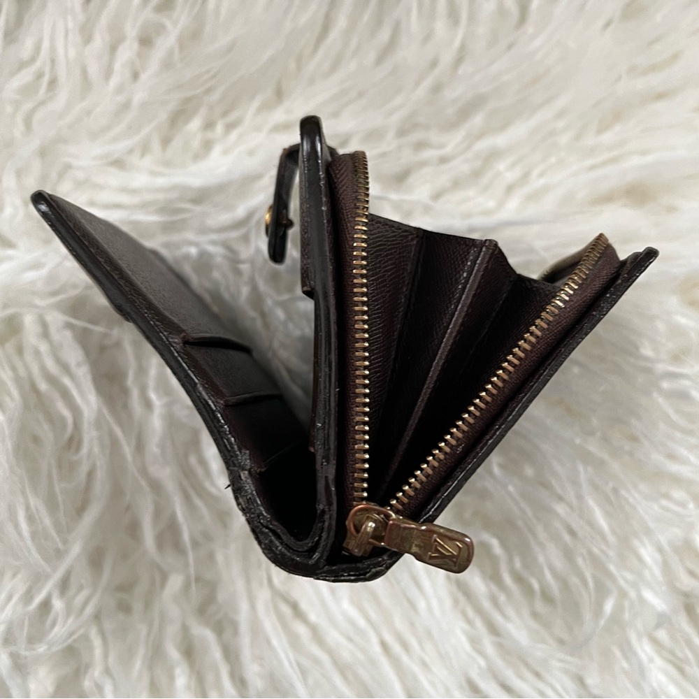 ❌SOLD❌ Louis Vuitton Damier Ebene Compact Snap Wallet & Zipper Coin Pouch - Picture 8 of 12